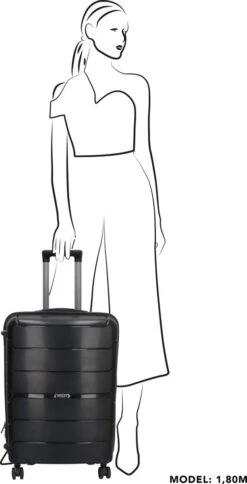 Beagles Originals Buster Middelgrote Koffer - 65 Cm - Zwart -Koffer Winkel 613x1200 8