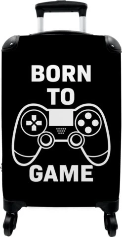NoBoringSuitcases.com® Koffer - Quote - Gaming - Controller - Boys - Past Binnen 55x40x20 Cm En 55x35x25 Cm - Handbagage - Trolley - Fotokoffer - Cabin Size - Print -Koffer Winkel 621x1200