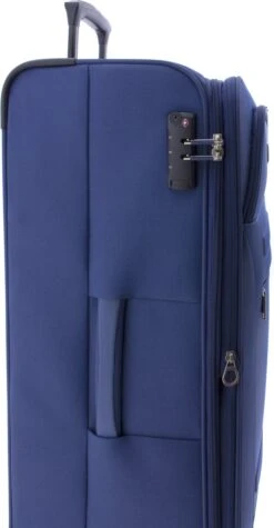 Gladiator Siroco L Grote Koffer 78 Cm - 115 Liter - Expandable - TSA Slot - Blauw -Koffer Winkel 624x1200 4