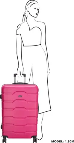 Beagles Originals Comfy Travel Grote Koffer - 74 Cm - Fuchsia 17 Beagles Originals Comfy Travel Grote Koffer - 74 Cm - Fuchsia -Koffer Winkel 625x1200 16