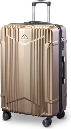 Tesla PC - Reiskoffer - 75 Cm - 4 Wielen - Goud