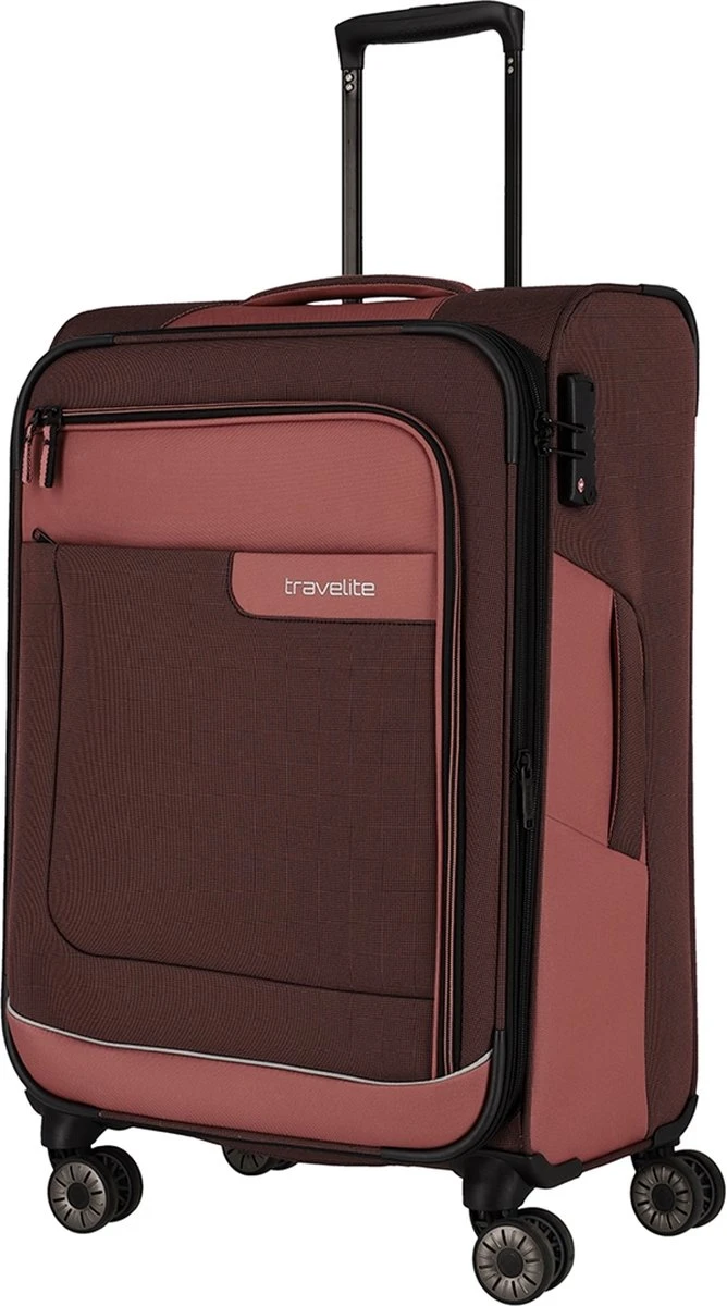 Travelite Zachte Koffer / Trolley / Reiskoffer - Viia - 67 Cm (medium) - Roze 11 Travelite Zachte Koffer / Trolley / Reiskoffer - Viia - 67 Cm (medium) - Roze - Afbeelding 9