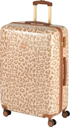 Princess Traveller Leopard - Reiskoffer - Crème/Taupe - L - 76cm -Koffer Winkel 669x1200 9
