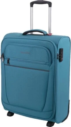 Travelite Cabin 2 Wheel Trolley Turquoise 25 Travelite Cabin 2 Wheel Trolley Turquoise -Koffer Winkel 671x1200 3
