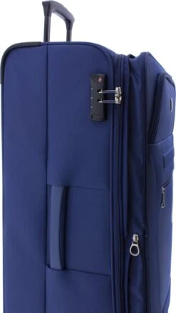 Gladiator Siroco L Grote Koffer 78 Cm - 115 Liter - Expandable - TSA Slot - Blauw -Koffer Winkel 677x1200 8
