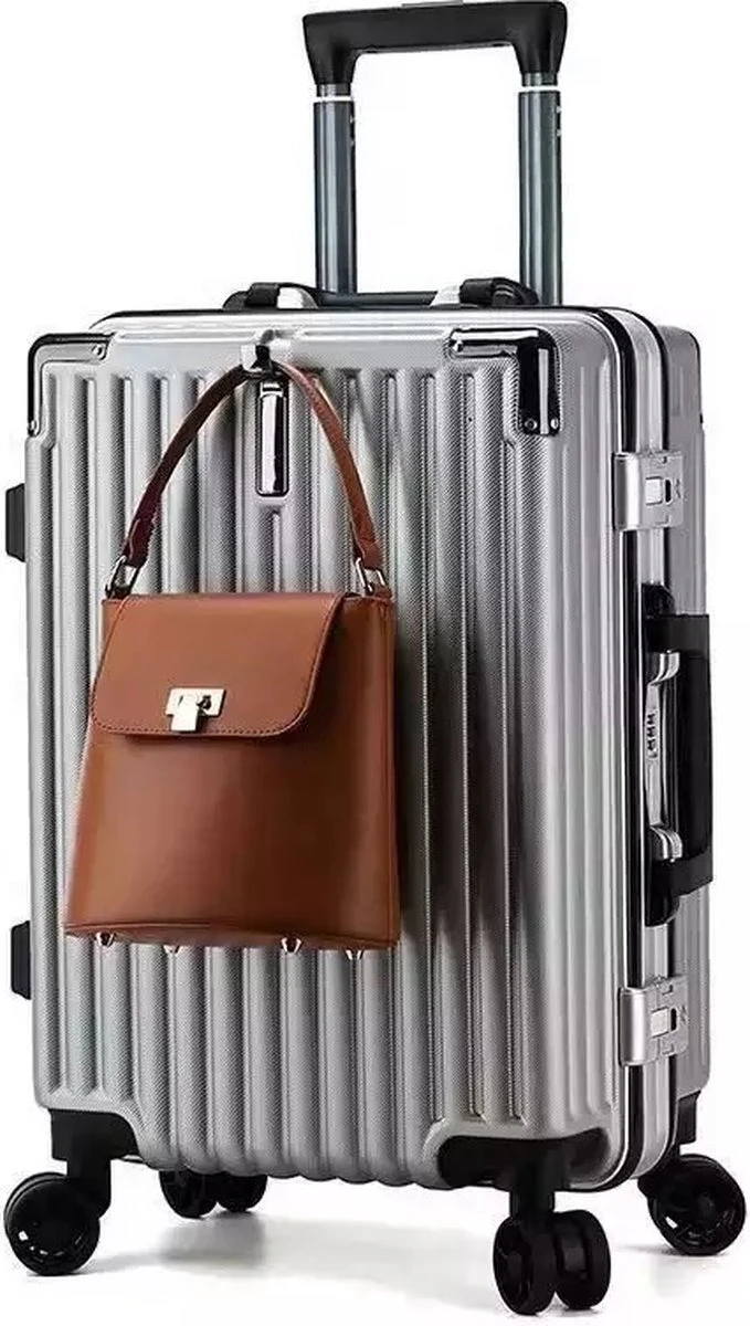 Design Handbagage Reiskoffer 20'', 50.8 Cm Cabinbag, Spinner , Aluminium Magnesium Alloy Frame Koffer, (LIGHT GRIJS) 3 Design Handbagage Reiskoffer 20'', 50.8 Cm Cabinbag, Spinner , Aluminium Magnesium Alloy Frame Koffer, (LIGHT GRIJS)