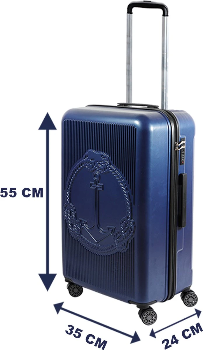 Handbagage Koffer 22"- Reiskoffer Met Wielen - Handbagage Trolley -Harde Reiskoffer- Trolley Met Gevoerde Binnekant- Marineblauw 12 Handbagage Koffer 22"- Reiskoffer Met Wielen - Handbagage Trolley -Harde Reiskoffer- Trolley Met Gevoerde Binnekant- Marineblauw - Afbeelding 10