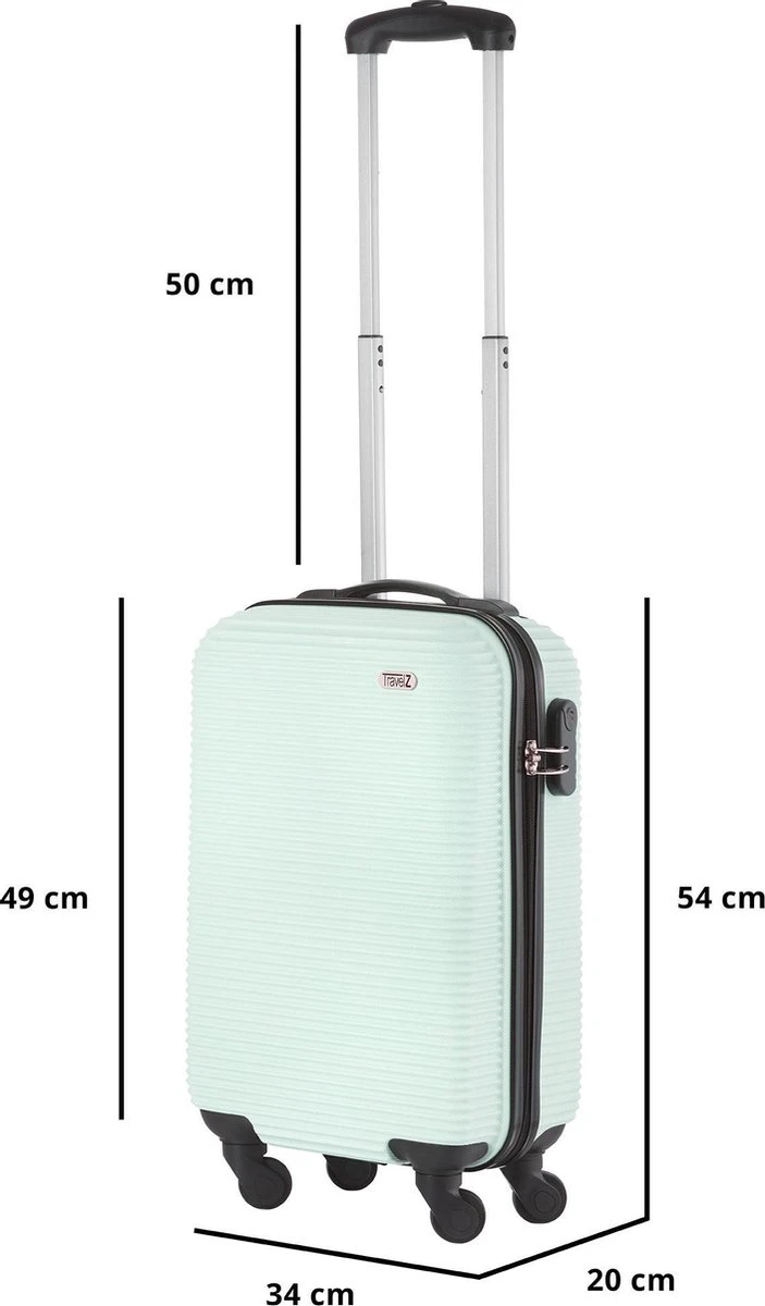 TravelZ Horizon Handbagagekoffer - 54cm Handbagage Trolley Met Gevoerde Binnenkant - Mint 8 TravelZ Horizon Handbagagekoffer - 54cm Handbagage Trolley Met Gevoerde Binnenkant - Mint - Afbeelding 6