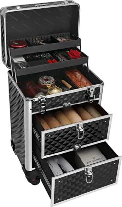 Cosmetic Case Trolley - Professionele Make-up Case - Kapperskoffer Met 4 Uitneembare Wielen -Koffer Winkel 709x1200 7