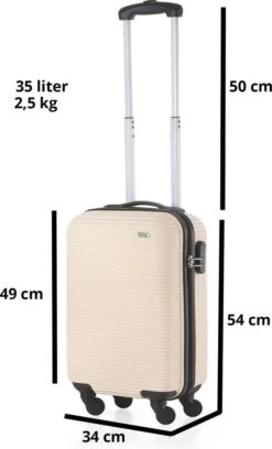 TravelZ Horizon Handbagagekoffer - 54cm Handbagage Trolley Met Gevoerde Binnenkant - Champagne 17 TravelZ Horizon Handbagagekoffer - 54cm Handbagage Trolley Met Gevoerde Binnenkant - Champagne -Koffer Winkel 726x1200