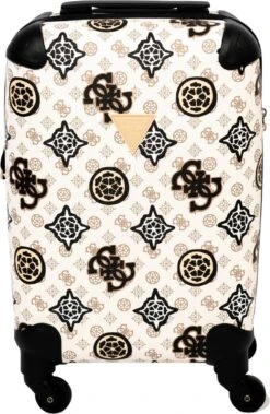 Guess House Party 18 In 4 Wheeler Dames Reiskoffer - Cream Multi Logo -Koffer Winkel 782x1200 3