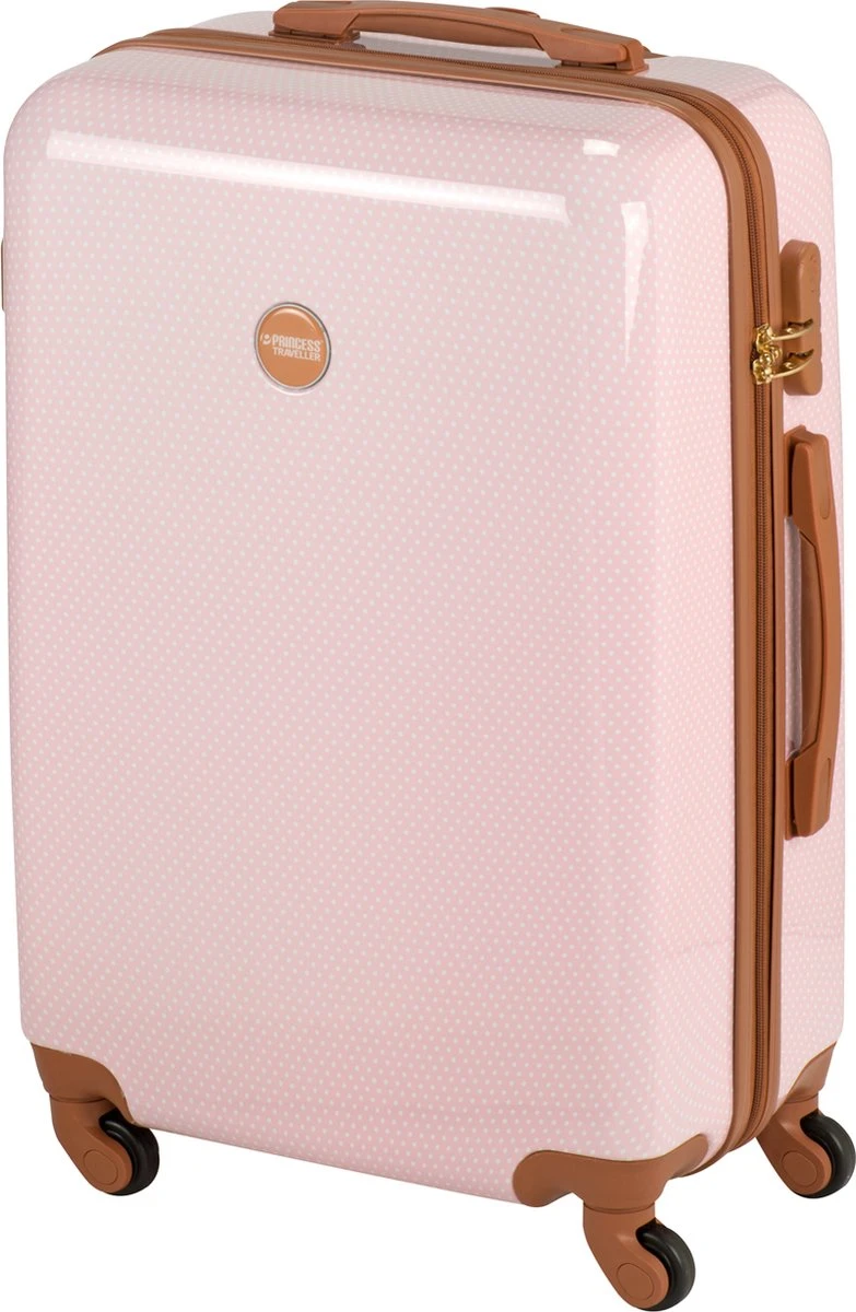 Princess Traveller Trendy Dots - Reiskoffer - Roze - M - 66cm 9 Princess Traveller Trendy Dots - Reiskoffer - Roze - M - 66cm - Afbeelding 7