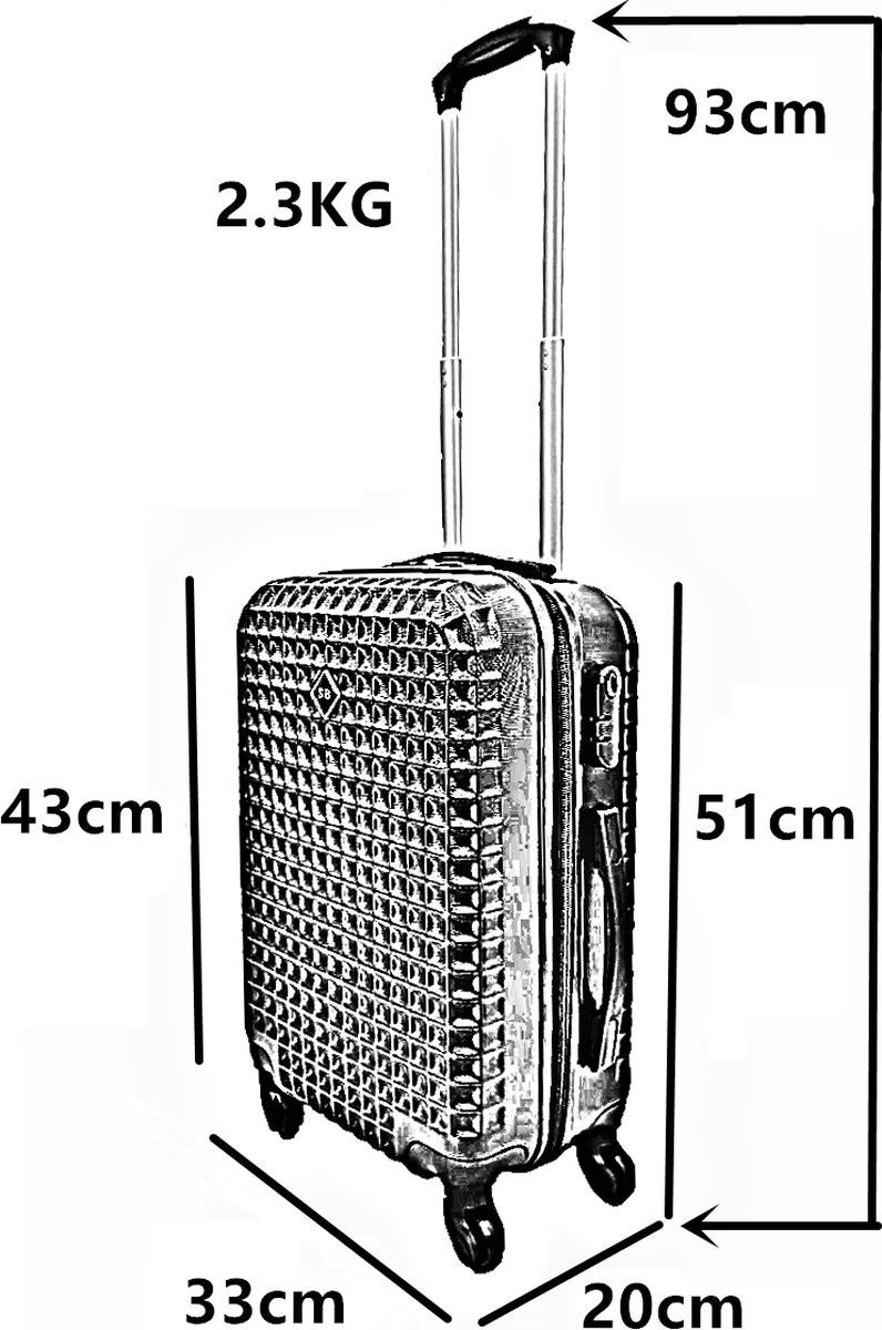 SB Travelbags Handbagage Koffer 51cm 4 Wielen Trolley - Roze 8 SB Travelbags Handbagage Koffer 51cm 4 Wielen Trolley - Roze - Afbeelding 6