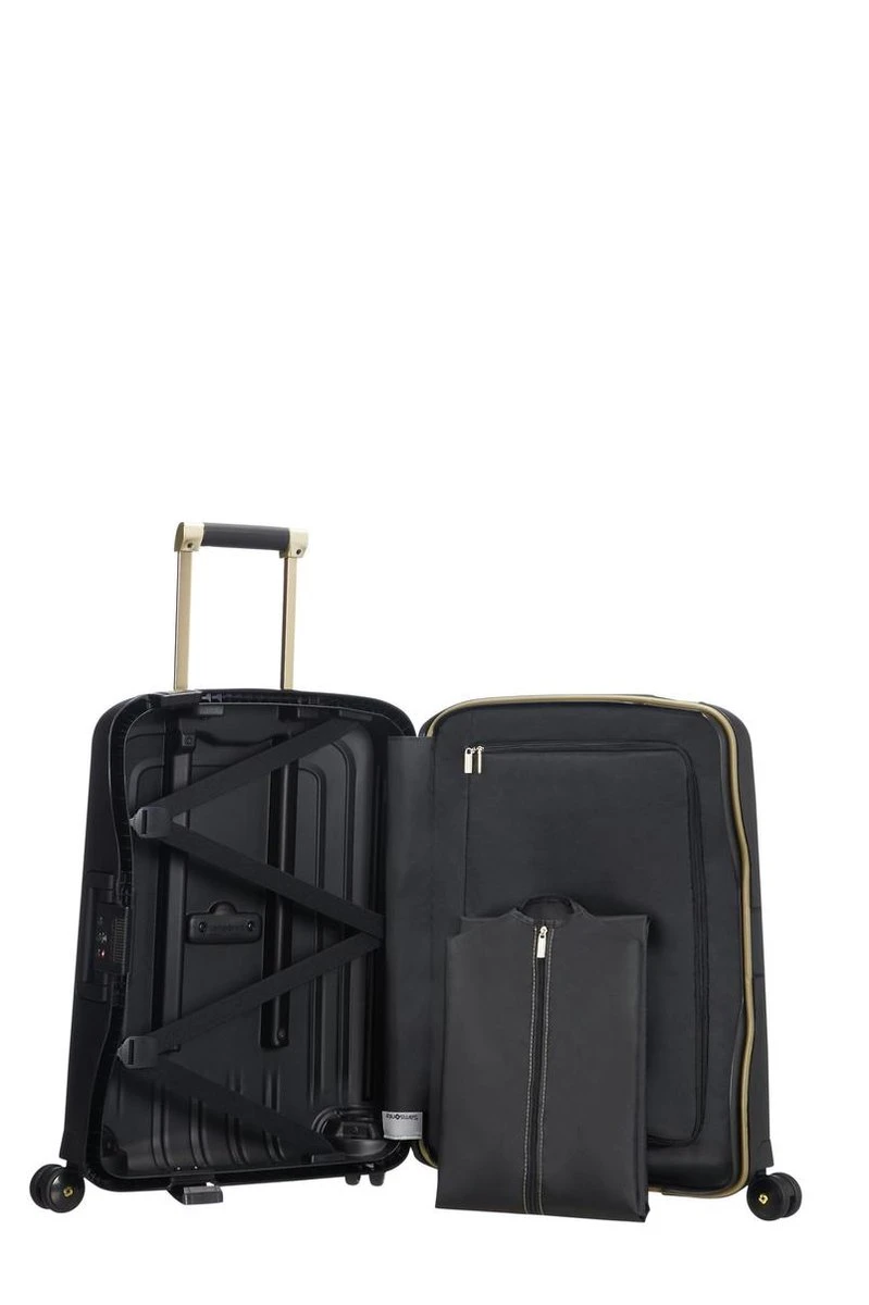 Samsonite Reiskoffer - S'Cure Dlx Spinner 55/20 (Handbagage) Black/Gold Deluscious 7 Samsonite Reiskoffer - S'Cure Dlx Spinner 55/20 (Handbagage) Black/Gold Deluscious - Afbeelding 5