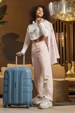 ©TROLLEYZ - Paris No.5 - Trolley - 55cm Met TSA Slot - Dubbele Wielen - 360° Spinners - 100% Polypropyleen - Handbagage Koffer In Ice Blue -Koffer Winkel 800x1200 77