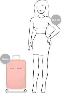 SUITSUIT - Fabulous Fifties - Papaya Peach - Reiskoffer (66 Cm) 24 SUITSUIT - Fabulous Fifties - Papaya Peach - Reiskoffer (66 Cm) -Koffer Winkel 807x1200