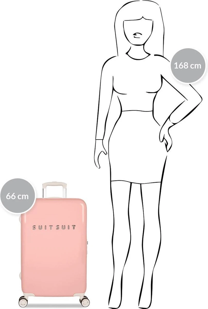 SUITSUIT - Fabulous Fifties - Papaya Peach - Reiskoffer (66 Cm) 5 SUITSUIT - Fabulous Fifties - Papaya Peach - Reiskoffer (66 Cm) - Afbeelding 3