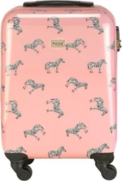 Princess Traveller Trendy Animal Collection - Handbagage Koffer - Zebra - Roze - 56cm -Koffer Winkel 810x1200 4