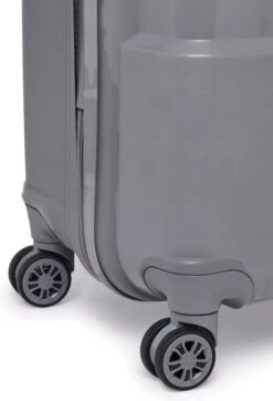 ©TROLLEYZ - Venice No.10 - Trolley - 55cm Met TSA Slot - Dubbele Wielen - 360° Spinners - 100% Polypropyleen - Handbagage Koffer In Silver Stone -Koffer Winkel 818x1200