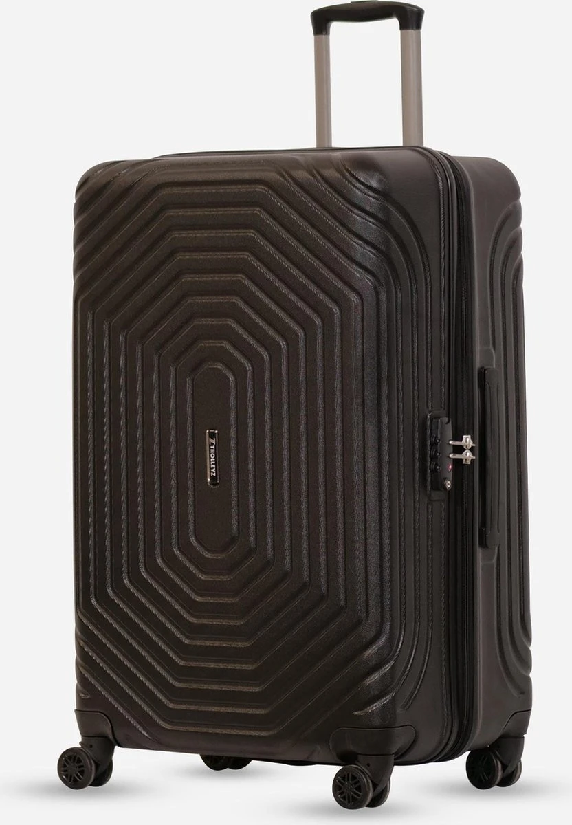 ©TROLLEYZ - Florence No.7 - Reiskoffer 78cm Met TSA Slot - Dubbele Wielen - 360° Spinners - 100% ABS - Reiskoffer In Night Black 3 ©TROLLEYZ - Florence No.7 - Reiskoffer 78cm Met TSA Slot - Dubbele Wielen - 360° Spinners - 100% ABS - Reiskoffer In Night Black