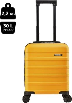 CabinMax Handbagage Koffer - Trolley 30L - Harde Reiskoffer - 45x36x20cm - Lichtgewicht - Groot Capaciteit - Geel -Koffer Winkel 840x1200