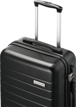 Swiss Alpine 2.0 - Handbagage Koffer - 55x35x20 Cm - 4 Wielen - Zwart -Koffer Winkel 857x1200