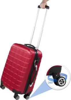 Tectake - Kofferset Trolleyset Reisset - 3-dlg Hardshell Wijnrood - 402670 -Koffer Winkel 858x1200 3