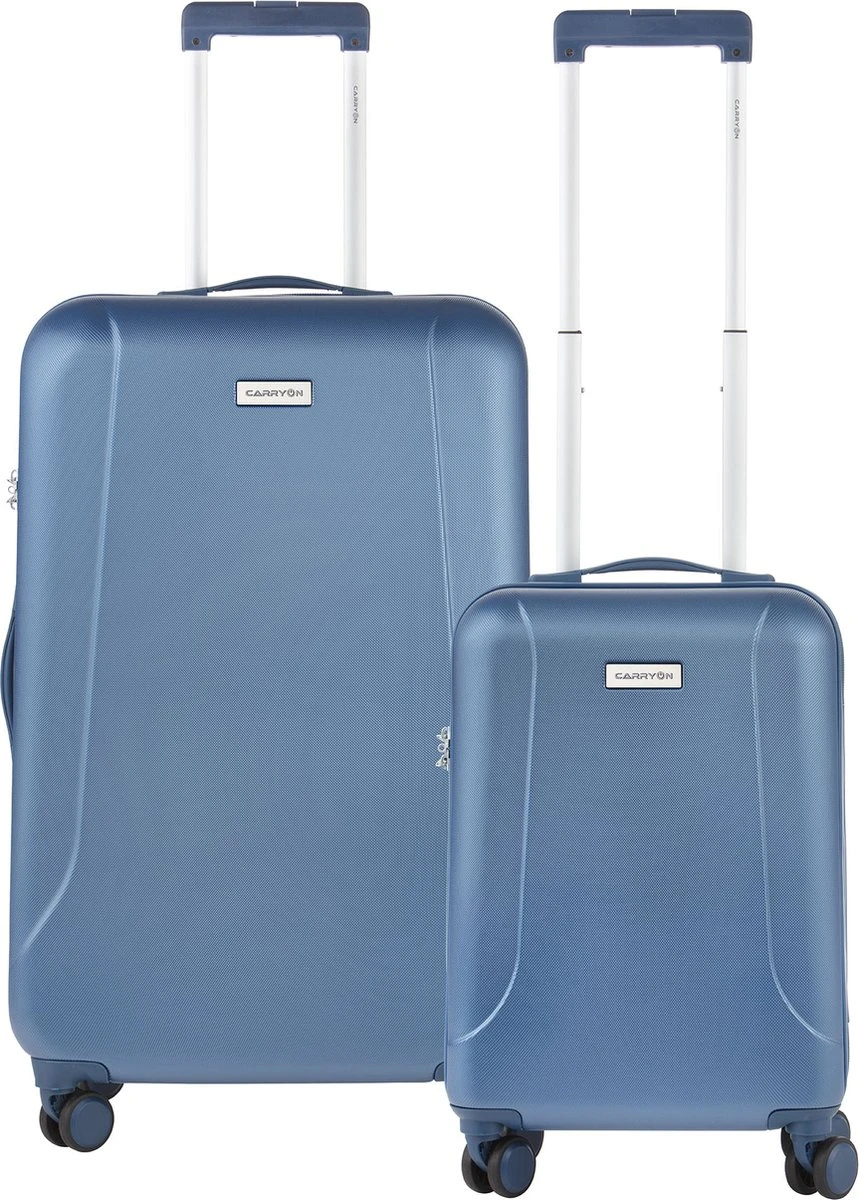 CarryOn Skyhopper Kofferset – TSA Handbagage + Reiskoffer 78cm – Dubbele Wielen - Blauw 5 CarryOn Skyhopper Kofferset – TSA Handbagage + Reiskoffer 78cm – Dubbele Wielen - Blauw - Afbeelding 3