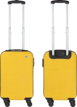 TravelZ Horizon Handbagagekoffer - 54cm Handbagage Trolley Met Gevoerde Binnenkant - Geel -Koffer Winkel 865x1200