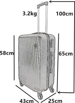 SB Travelbags Bagage Koffer 65cm 4 Wielen Trolley - Zwart 15 SB Travelbags Bagage Koffer 65cm 4 Wielen Trolley - Zwart -Koffer Winkel 867x1200 2