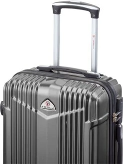 Tesla PC - Handbagage Koffer - 55x35x20 Cm - 4 Wielen - Grijs -Koffer Winkel 905x1200 1