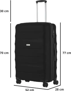 CarryOn Porter ® Reiskoffer - 77cm Trolley Met TSA-slot - 100 Ltr - OKOBAN Registratie - Zwart -Koffer Winkel 928x1200 3