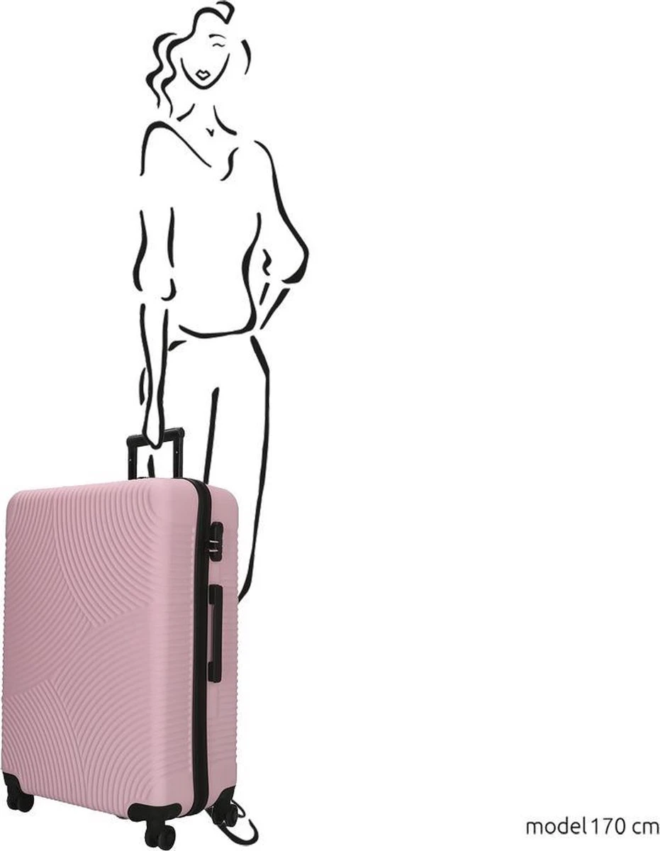 Enrico Benetti Koffer / Trolley / Reiskoffer - 75 X 46 X 25 Cm - 93 Liter - ABS - Maat L - Louisville - Roze 4 Enrico Benetti Koffer / Trolley / Reiskoffer - 75 X 46 X 25 Cm - 93 Liter - ABS - Maat L - Louisville - Roze - Afbeelding 2
