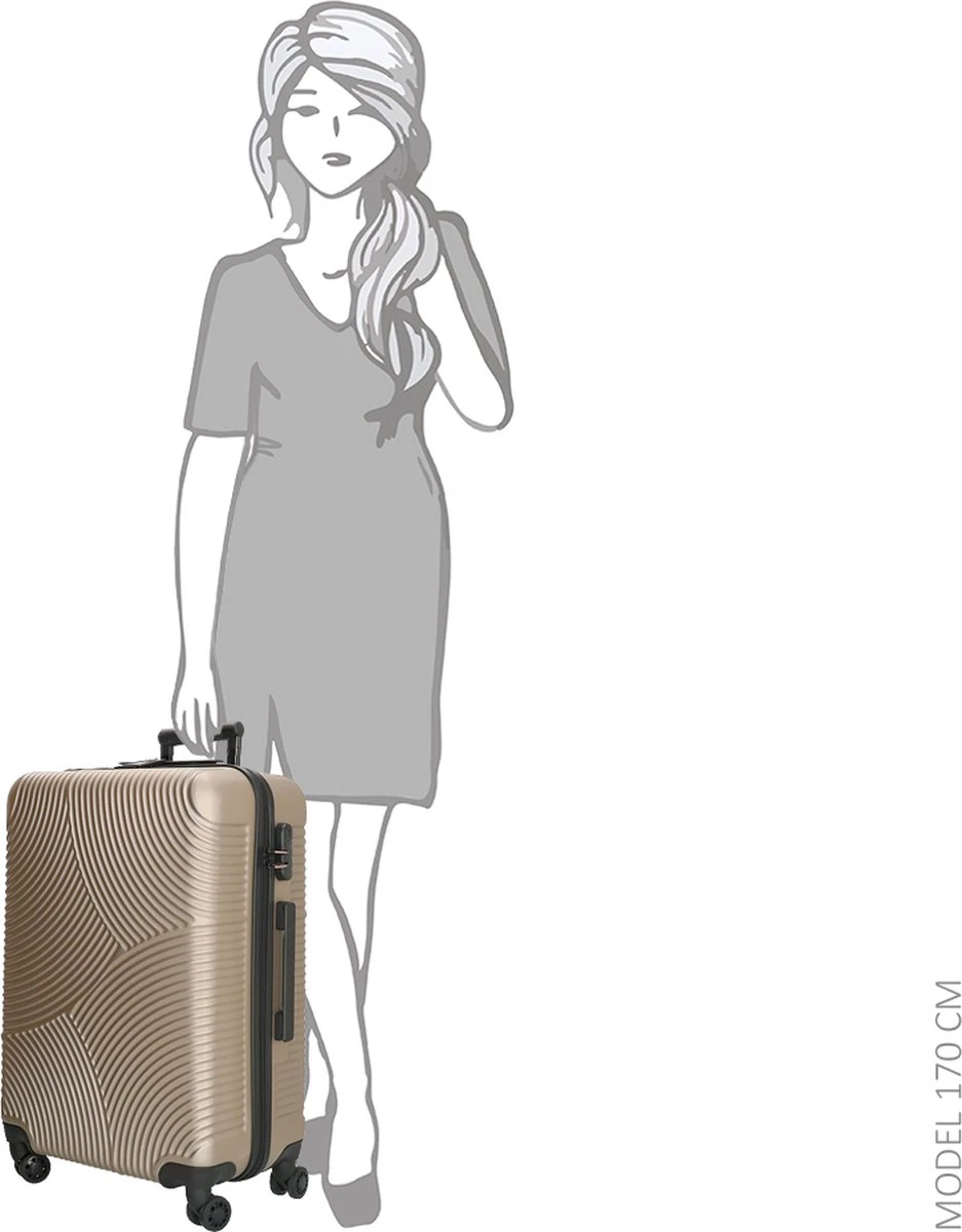 Enrico Benetti Harde Koffer LouisvilleHoogte 65 Cm - Champagne 4 Enrico Benetti Harde Koffer LouisvilleHoogte 65 Cm - Champagne - Afbeelding 2