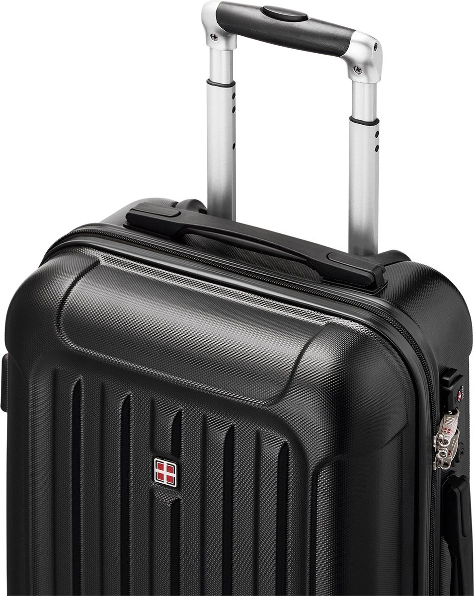 Swiss Alps - Handbagage Koffer - 55x35x22 Cm - 4 Wielen - Zwart 6 Swiss Alps - Handbagage Koffer - 55x35x22 Cm - 4 Wielen - Zwart - Afbeelding 4