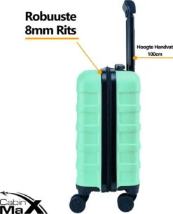 CabinMax Handbagage Koffer - Trolley 30L - Harde Reiskoffer - 45x36x20cm - Lichtgewicht - Groot Capaciteit - Mint Green 15 CabinMax Handbagage Koffer - Trolley 30L - Harde Reiskoffer - 45x36x20cm - Lichtgewicht - Groot Capaciteit - Mint Green -Koffer Winkel 968x1200 1