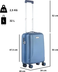 CarryOn Skyhopper Handbagage En Beautycase - 55cm TSA Trolley En Make-up Koffer - Blauw -Koffer Winkel 971x1200 4
