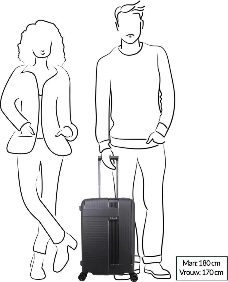 Decent Transit Handbagage Koffer - 55 Cm - Zwart 5 Decent Transit Handbagage Koffer - 55 Cm - Zwart - Afbeelding 3