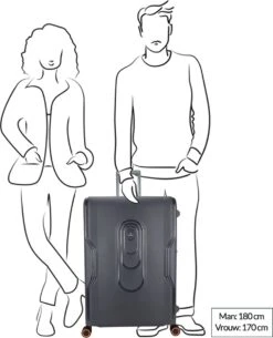 Decent Koffer / Trolley / Reiskoffer - 77 X 54.5 X 31.5 Cm - 116 Liter - Polypropyleen - Maat XL - On-Tour - Grijs -Koffer Winkel 973x1200 27