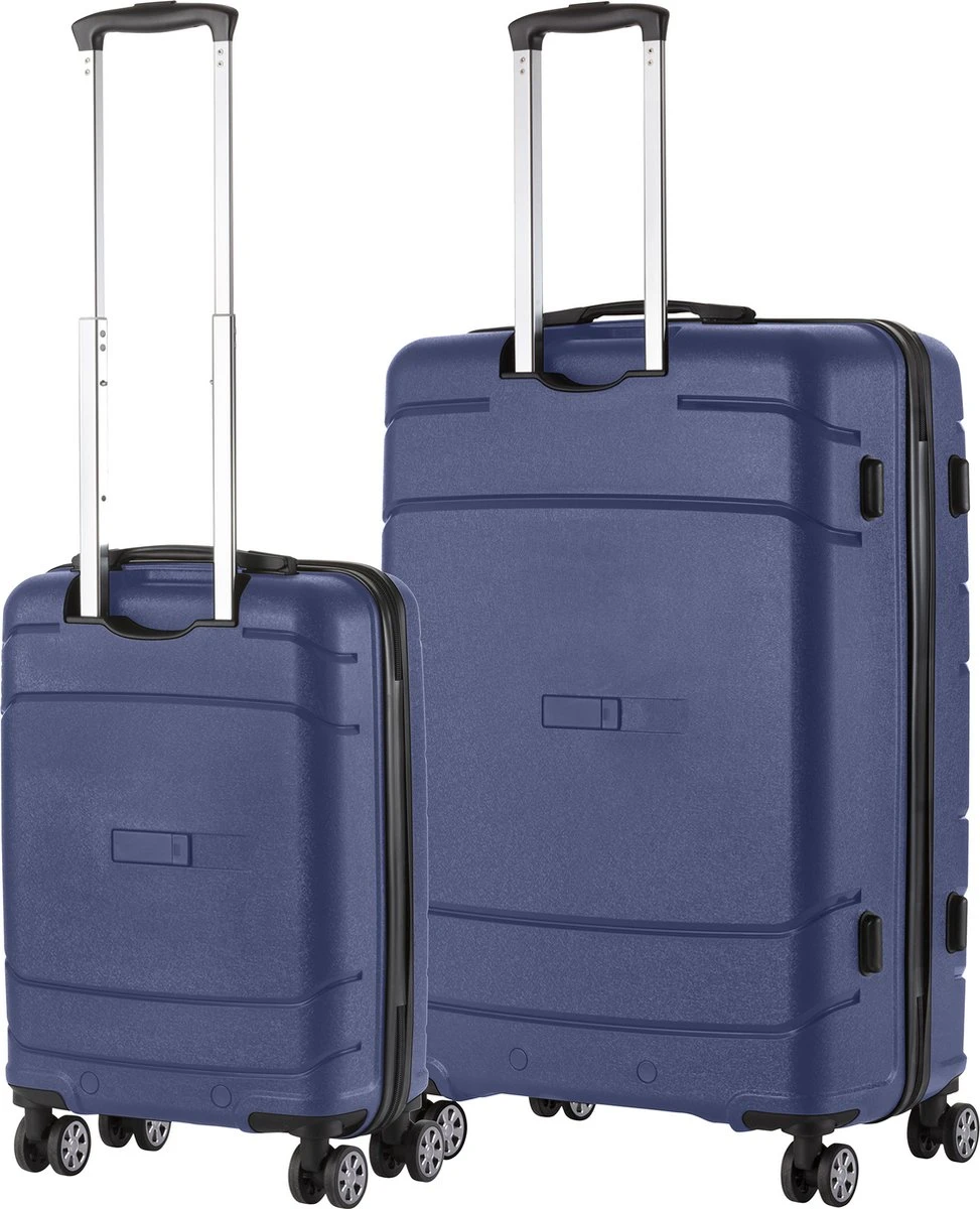 TravelZ Big Bars Kofferset - Trolleyset TSA 2-delig - Handbagage En Groot - Blauw 4 TravelZ Big Bars Kofferset - Trolleyset TSA 2-delig - Handbagage En Groot - Blauw - Afbeelding 2