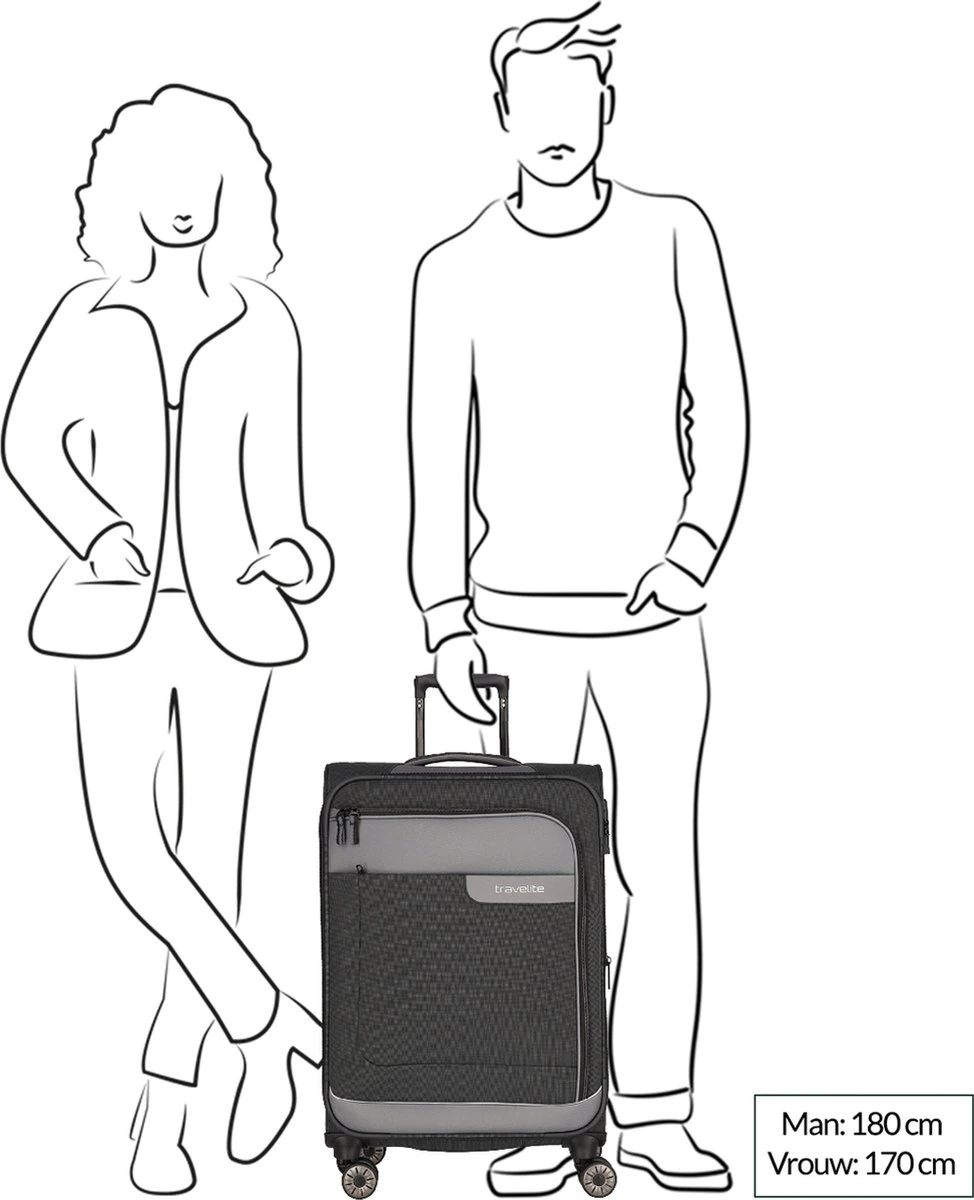 Travelite Zachte Koffer / Trolley / Reiskoffer - Viia - 67 Cm (medium) - Roze 9 Travelite Zachte Koffer / Trolley / Reiskoffer - Viia - 67 Cm (medium) - Roze - Afbeelding 7