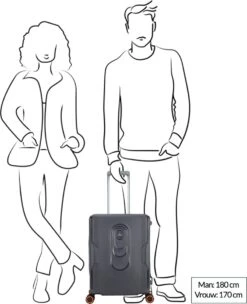 Decent Handbagage Koffer / Trolley / Reiskoffer - 55 Cm - 38 Liter - Polypropyleen - On-Tour - Roze -Koffer Winkel 974x1200 5