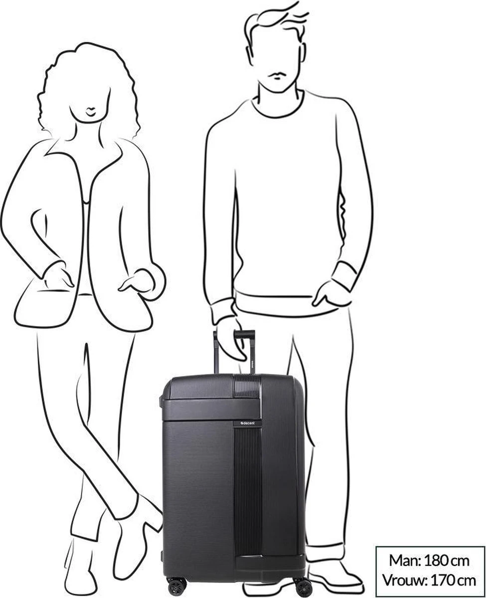 Decent Transit Medium Koffer - 70 Cm - Zwart 10 Decent Transit Medium Koffer - 70 Cm - Zwart - Afbeelding 8