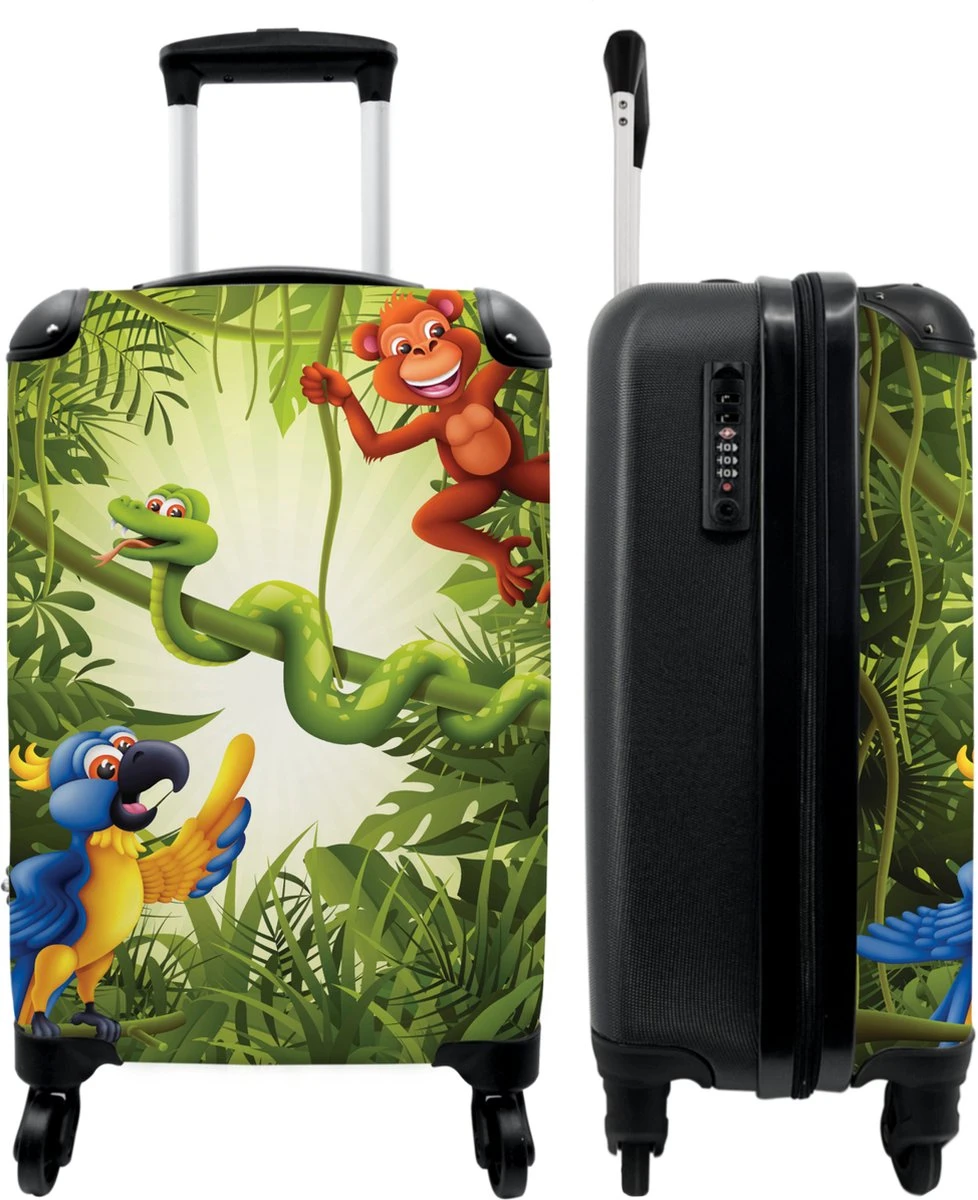 NoBoringSuitcases.com® Koffer - Jungle - Dieren - Groen - Kinderen - Past Binnen 55x40x20 Cm En 55x35x25 Cm - Handbagage - Trolley - Fotokoffer - Cabin Size - Print 3 NoBoringSuitcases.com® Koffer - Jungle - Dieren - Groen - Kinderen - Past Binnen 55x40x20 Cm En 55x35x25 Cm - Handbagage - Trolley - Fotokoffer - Cabin Size - Print