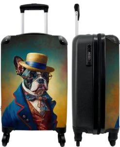 NoBoringSuitcases.com® Koffer - Hond - Kleding - Accessoires - Verf - Portret - Kinderen - Reiskoffer Met Wielen - Kinderkoffer - Fotokoffer - Past Binnen 55x40x20 Cm En 55x35x25 Cm - Trolley Handbagage Lichtgewicht