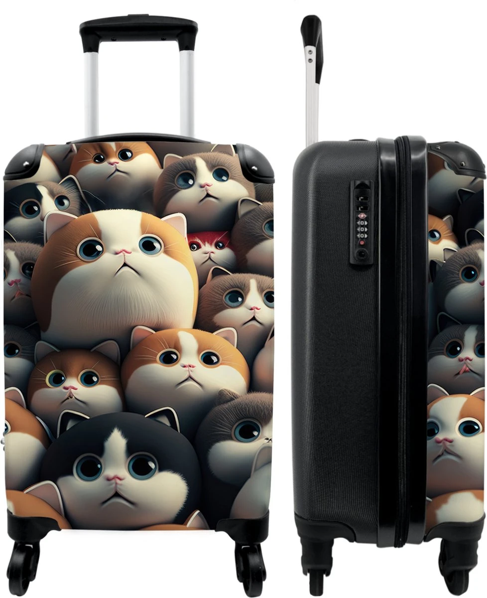 NoBoringSuitcases.com® Koffer - Handbagagekoffer - Kat - Dieren - Poes - Patronen - Trolley Op Wieltjes - Past Binnen 55x40x20 Cm En 55x35x25 Cm - Reiskoffers 3 NoBoringSuitcases.com® Koffer - Handbagagekoffer - Kat - Dieren - Poes - Patronen - Trolley Op Wieltjes - Past Binnen 55x40x20 Cm En 55x35x25 Cm - Reiskoffers