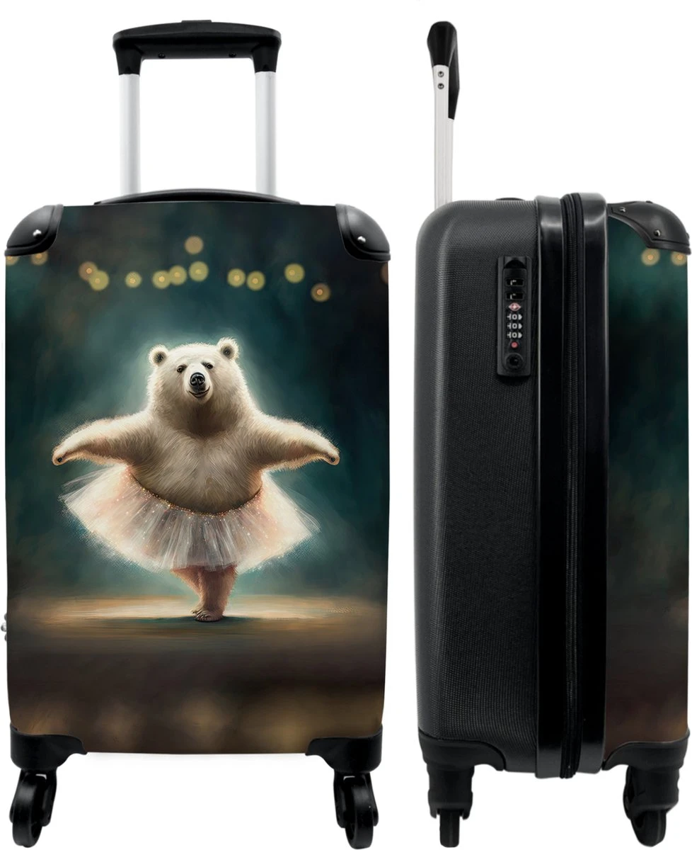 NoBoringSuitcases.com® Koffer - Beer - Rok - Ballet - Licht - Portret - Trolley Op Wieltjes - Reiskoffer - Past Binnen 55x40x20 Cm En 55x35x25 Cm - Handbagagekoffer - Fotokoffer 3 NoBoringSuitcases.com® Koffer - Beer - Rok - Ballet - Licht - Portret - Trolley Op Wieltjes - Reiskoffer - Past Binnen 55x40x20 Cm En 55x35x25 Cm - Handbagagekoffer - Fotokoffer