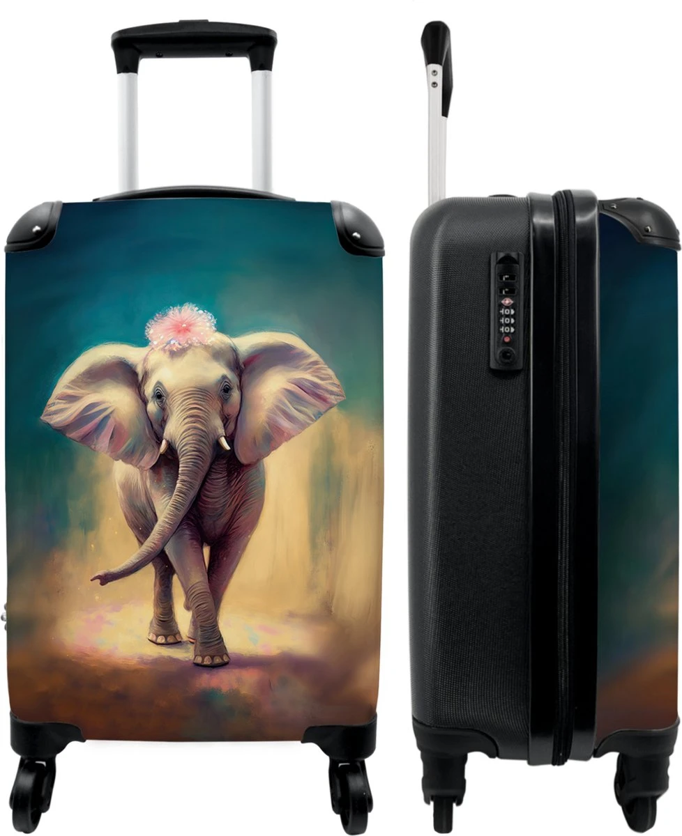 NoBoringSuitcases.com® Koffer - Handbagage Trolley - Olifant - Verf - Bloemen - Portret - Abstract - Reiskoffer Met Wielen - Past Binnen 55x40x20 Cm En 55x35x25 Cm - Koffertje - Fotokoffer 3 NoBoringSuitcases.com® Koffer - Handbagage Trolley - Olifant - Verf - Bloemen - Portret - Abstract - Reiskoffer Met Wielen - Past Binnen 55x40x20 Cm En 55x35x25 Cm - Koffertje - Fotokoffer