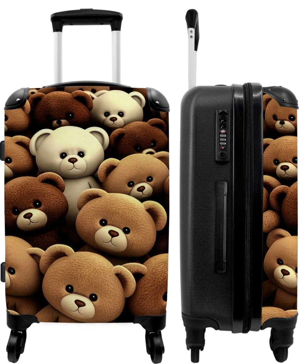NoBoringSuitcases.com® Koffer Groot - Teddybeer - Knuffel - Bruin - Beer - Trolley Koffer Met TSA-slot - Met Wielen - 90 Liter - Reiskoffer - 66 Cm 3 NoBoringSuitcases.com® Koffer Groot - Teddybeer - Knuffel - Bruin - Beer - Trolley Koffer Met TSA-slot - Met Wielen - 90 Liter - Reiskoffer - 66 Cm