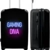 NoBoringSuitcases.com® Koffer Groot - Gaming - Quotes - Neon - Gaming Diva - Vrouwen - Trolley Koffer Met TSA-slot - Met Wielen - 90 Liter - Reiskoffer - 66 Cm -Koffer Winkel 985x1200 6